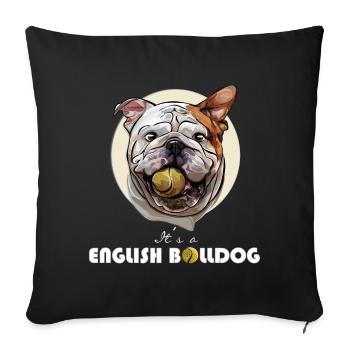 ENGLISH BULLDOG Bouledogue anglais Chien De Wilsign - Housse de coussin décorative 45 x 45 cm - noir - Devant