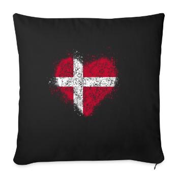 Drapeau du Danemark - Housse de coussin décorative 45 x 45 cm - noir - Devant