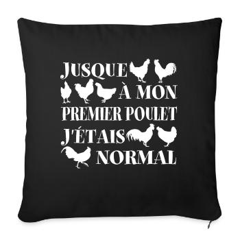 Silhouettes de poules phrase drôle sur les poules - Housse de coussin décorative 45 x 45 cm - noir - Devant
