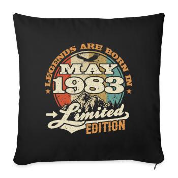 legend born in 1983 - 40 years old - Sofa pillowcase 17,3'' x 17,3'' (45 x 45 cm) - black - Front