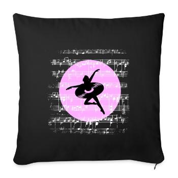 Harmonie in Bewegung - Sofakissenbezug 45 x 45 cm - Schwarz - Vorne