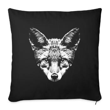 Fox / Fox / Head / Red Fox - Sofa pillowcase 17,3'' x 17,3'' (45 x 45 cm) - black - Front