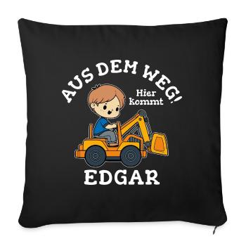 Edgar Vorname Bagger - Sofakissenbezug 45 x 45 cm - Schwarz - Vorne