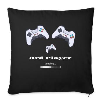 3rd Player Loading - Baby Shower - Baby Expected - Sofa pillowcase 17,3'' x 17,3'' (45 x 45 cm) - black - Front