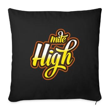 Kanabis mile high - Sofa pillowcase 17,3'' x 17,3'' (45 x 45 cm) - black - Front