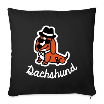 Funny Dachshund Dog Gift Wiener Dog - Sofa pillowcase 17,3'' x 17,3'' (45 x 45 cm) - black - Front