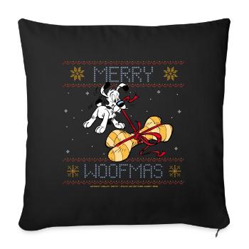 Asterix - Idefix Merry Christmas - Sofa pillowcase 17,3'' x 17,3'' (45 x 45 cm) - black - Front
