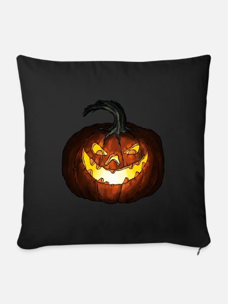 Kürbis, Halloween - Sofakissenbezug 45 x 45 cm - Schwarz