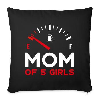MOM OF 5 GIRLS MOTHER'S DAY - Sofa pillowcase 17,3'' x 17,3'' (45 x 45 cm) - black - Front
