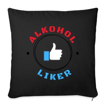 ALKOHOL Liker - Sofakissenbezug 45 x 45 cm - Schwarz - Vorne