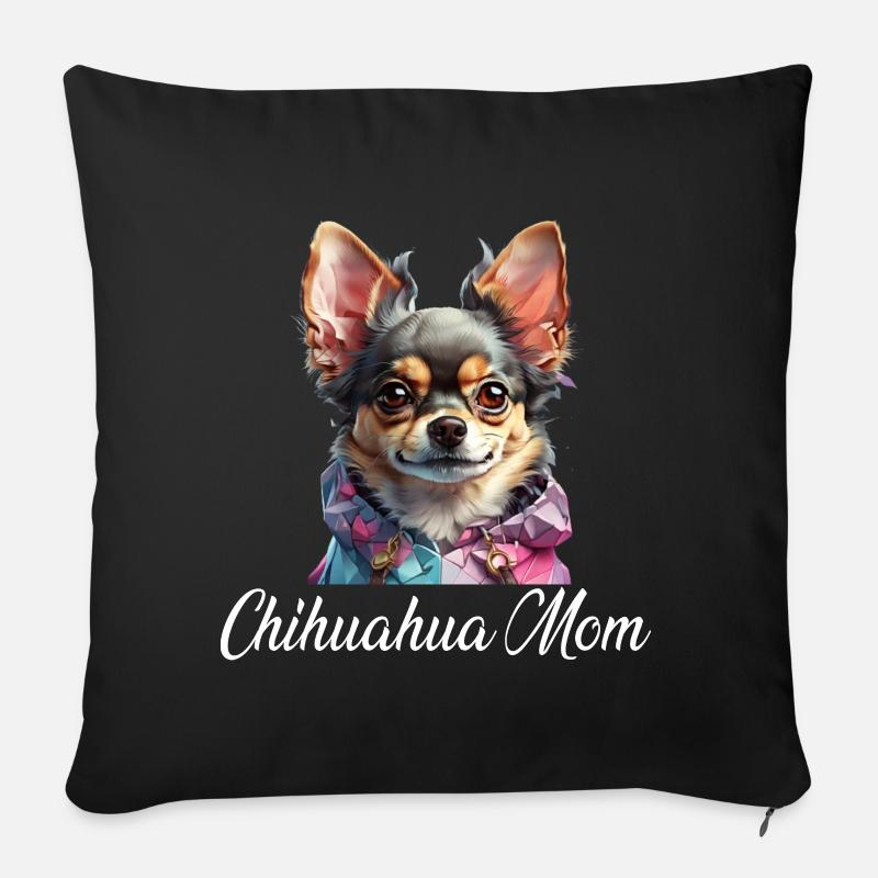 Chihuahua Mom - Sofakissenbezug 45 x 45 cm - Schwarz