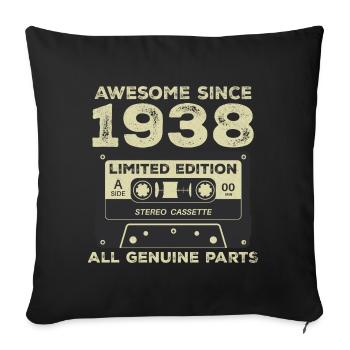 1938 Birthday Born In 1938 Vintage Retro - Sofa pillowcase 17,3'' x 17,3'' (45 x 45 cm) - black - Front