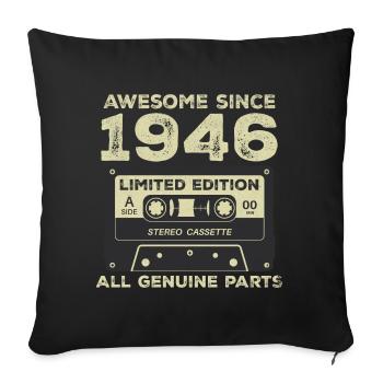 1946 Birthday Born In 1946 Vintage Retro - Sofa pillowcase 17,3'' x 17,3'' (45 x 45 cm) - black - Front