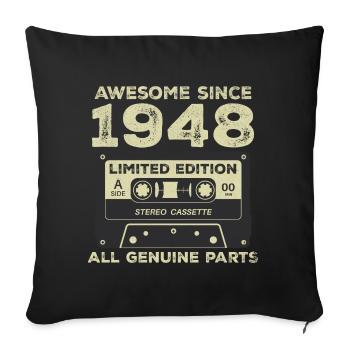 1948 Birthday Born In 1948 Vintage Retro - Sofa pillowcase 17,3'' x 17,3'' (45 x 45 cm) - black - Front