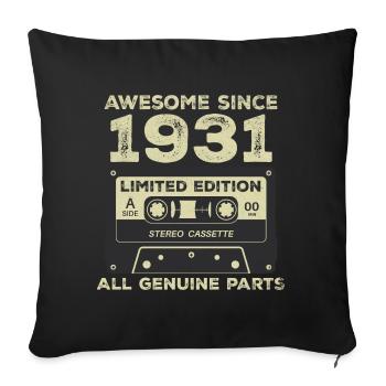1931 Anniversaire Né En 1931 Vintage Rétro - Housse de coussin décorative 45 x 45 cm - noir - Devant