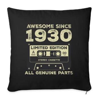 1930's Birthday Born In 1930's Vintage Retro - Sofa pillowcase 17,3'' x 17,3'' (45 x 45 cm) - black - Front