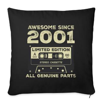 2001 Birthday Born in 2001 Vintage Retro - Sofa pillowcase 17,3'' x 17,3'' (45 x 45 cm) - black - Front