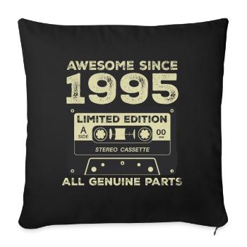 1995 Anniversaire Né(e) 1995 Vintage Rétro - Housse de coussin décorative 45 x 45 cm - noir - Devant