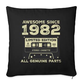 1982 Birthday Born In 1982 Vintage Retro - Sofa pillowcase 17,3'' x 17,3'' (45 x 45 cm) - black - Front
