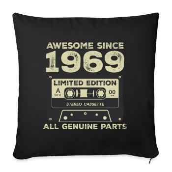 1969 Birthday Born In 1969 Vintage Retro - Sofa pillowcase 17,3'' x 17,3'' (45 x 45 cm) - black - Front