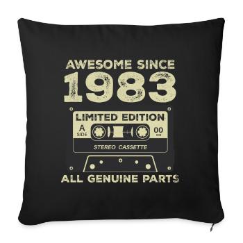 1983 Birthday Born In 1983 Vintage Retro - Sofa pillowcase 17,3'' x 17,3'' (45 x 45 cm) - black - Front