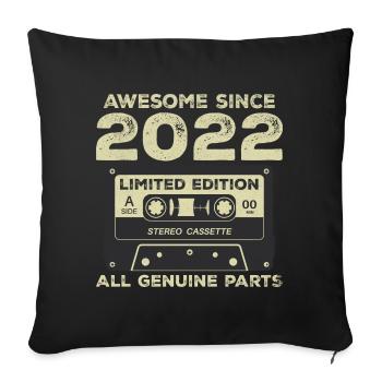 2022 Birthday Born in 2022 Vintage Retro - Sofa pillowcase 17,3'' x 17,3'' (45 x 45 cm) - black - Front