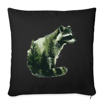 Cute Raccoon Raccoon Nature Baby Raccoon Forest - Sofa pillowcase 17,3'' x 17,3'' (45 x 45 cm) - black - Front