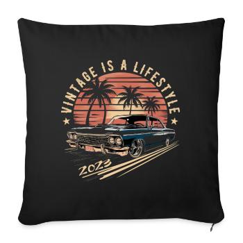 Vintage 2023 Retro Classic Car Legendary since 2023 - Sofa pillowcase 17,3'' x 17,3'' (45 x 45 cm) - black - Front