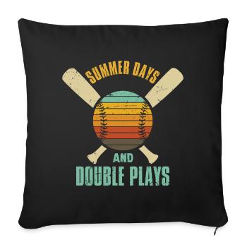 Summer Days And Double Plays - Sofa pillowcase 17,3'' x 17,3'' (45 x 45 cm) - black - Front