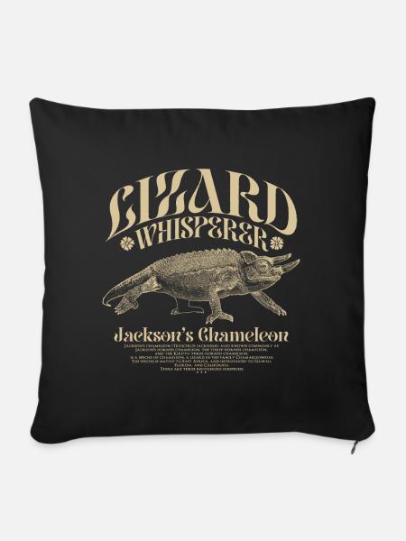 Jackson's Chamäleon Echsenflüsterer - Sofakissenbezug 45 x 45 cm - Schwarz
