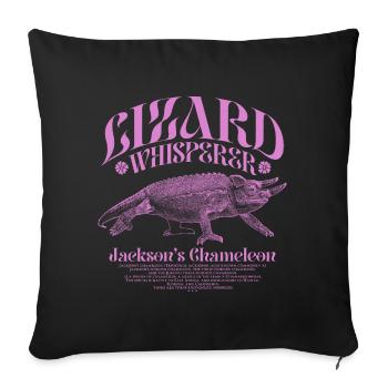 Jackson's Chamäleon Echsenflüsterer - Sofakissenbezug 45 x 45 cm - Schwarz - Vorne