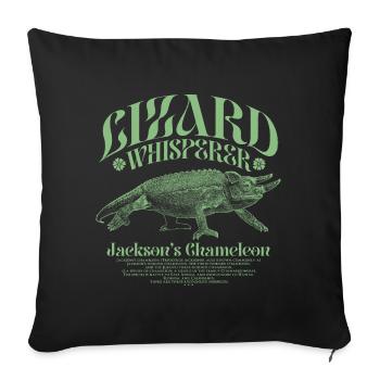Jackson's Chamäleon Echsenflüsterer - Sofakissenbezug 45 x 45 cm - Schwarz - Vorne