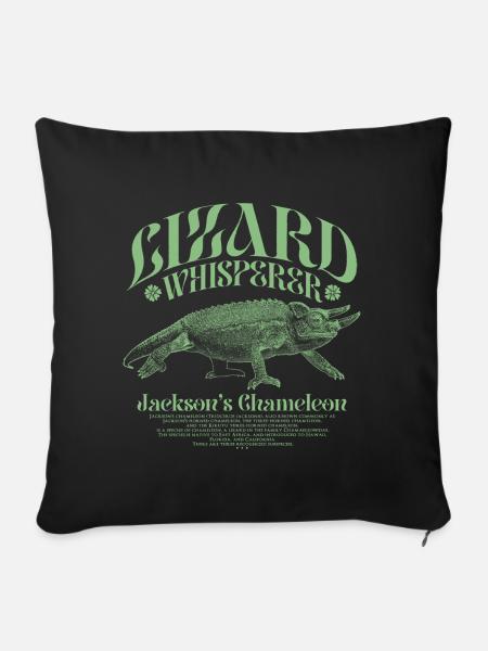 Jackson's Chamäleon Echsenflüsterer - Sofakissenbezug 45 x 45 cm - Schwarz