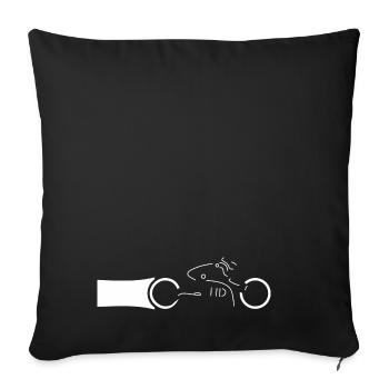 Motorcyclist - Sofa pillowcase 17,3'' x 17,3'' (45 x 45 cm) - black - Front