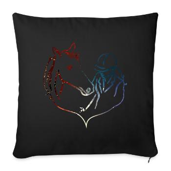 HORSE PONY RIDER - Sofa pillowcase 17,3'' x 17,3'' (45 x 45 cm) - black - Front