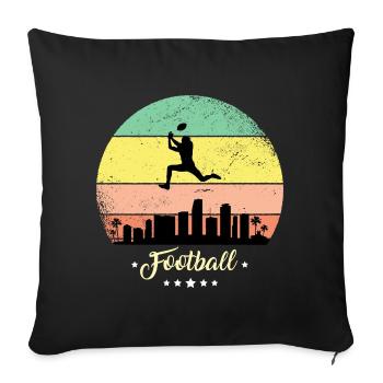 Amarican Football Vintage Sport Retro Sunset - Sofa pillowcase 17,3'' x 17,3'' (45 x 45 cm) - black - Front