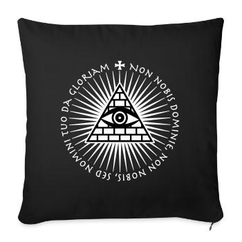 06 Das Auge Gottes Non Nobis Domine - Latein - Sofakissenbezug 45 x 45 cm - Schwarz - Vorne
