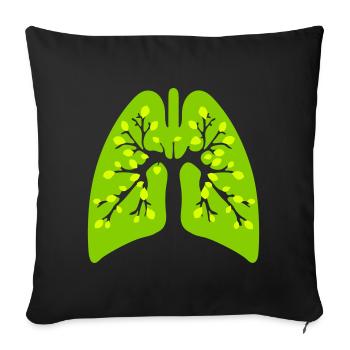 Poumon vert - Housse de coussin décorative 45 x 45 cm - noir - Devant