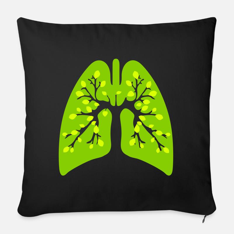Green lung - Sofa pillowcase 17,3'' x 17,3'' (45 x 45 cm) - black