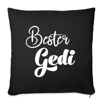 Bester Gedi sein Patenonkel fragen Taufe - Sofakissenbezug 45 x 45 cm - Schwarz - Vorne