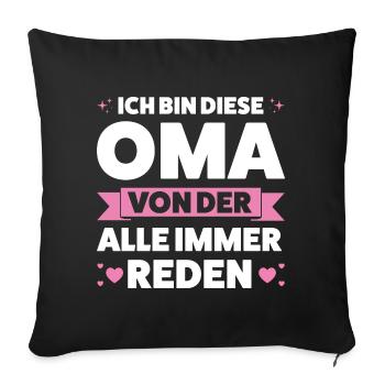 Oma Großmutter Enkelkind Geschenk - Sofakissenbezug 45 x 45 cm - Schwarz - Vorne