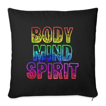 Yoga 9 Body Mind Spirit - Sofa pillowcase 17,3'' x 17,3'' (45 x 45 cm) - black - Front