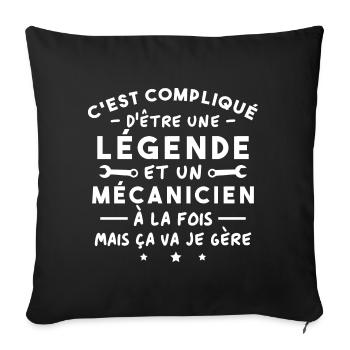 Legend mechanic humor gift - Sofa pillowcase 17,3'' x 17,3'' (45 x 45 cm) - black - Front