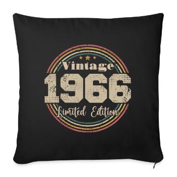 1966 Retro Vintage Birthday Born In - 1966 - Sofa pillowcase 17,3'' x 17,3'' (45 x 45 cm) - black - Front