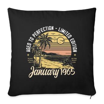 1965 Geburtstag Januar 1965 - Geschenk Januar 1965 - Sofakissenbezug 45 x 45 cm - Schwarz - Vorne