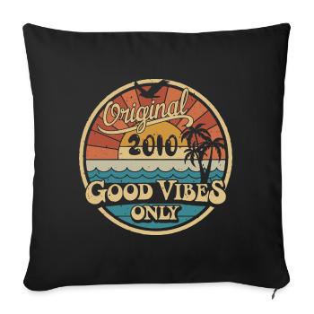 Original 2010 Vintage 2010 Birthday Retro 2010 - Sofa pillowcase 17,3'' x 17,3'' (45 x 45 cm) - black - Front