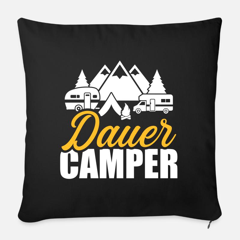 Camping - Sofakissenbezug 45 x 45 cm - Schwarz