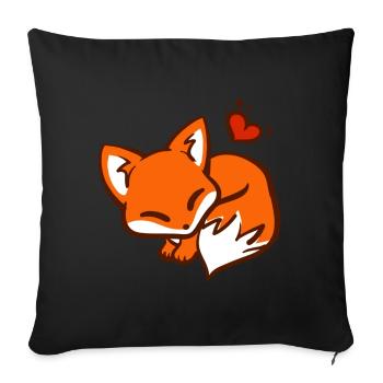 Renard mignon / Renard mignon - Housse de coussin décorative 45 x 45 cm - noir - Devant