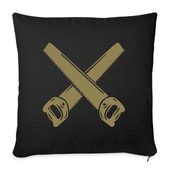 Scie Pocket Carpenter Charpentier - Housse de coussin décorative 45 x 45 cm - noir - Devant