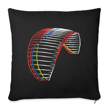 Susi 3Airdesign Paraglider - Sofakissenbezug 45 x 45 cm - Schwarz - Vorne